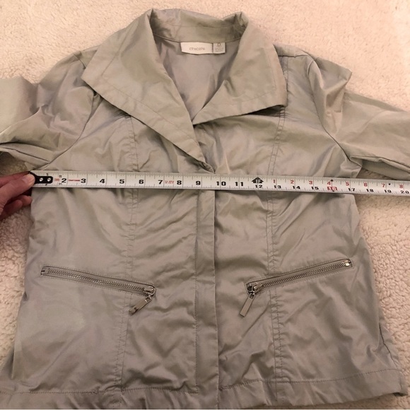 Chico’s Women’s Silver Zip Front Moto Jacket Size small - Picture 4 of 7